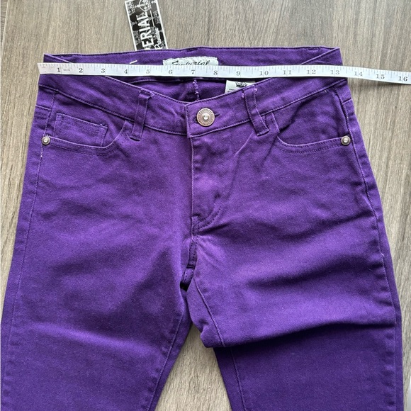 Emperial Premium Jeans Juniors Size 3 Low Rise Skinny Purple Denim 5 Pocket NWT - Picture 5 of 9